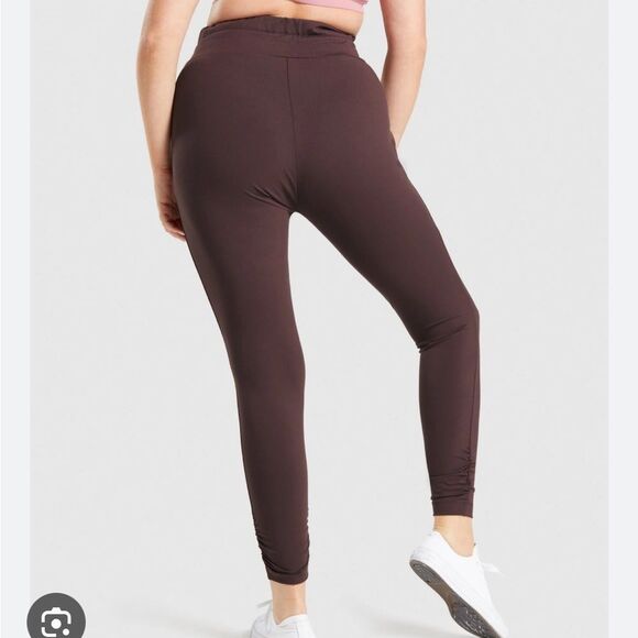 Gymshark X Whitney Simmons High Waist Fitted Jogger size XS Brown - Picture 3 of 10